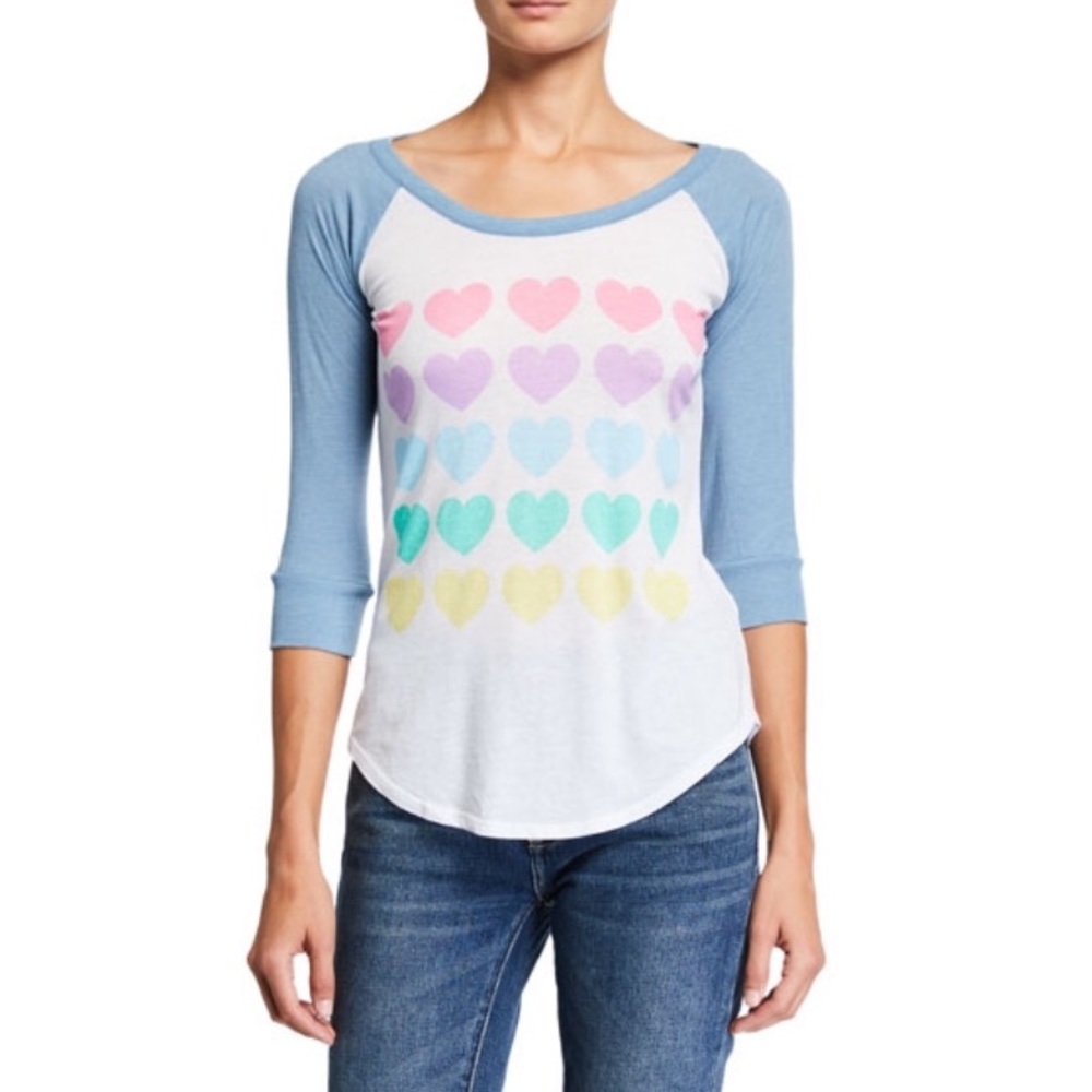 Chaser Pastel Hearts Baseball Tee Valentines